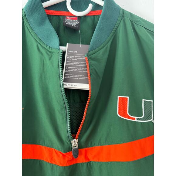 Vintage NIKE Team Miami Hurricanes Windbreaker sz L 2 Zip Embroidered Pullover - Picture 7 of 9